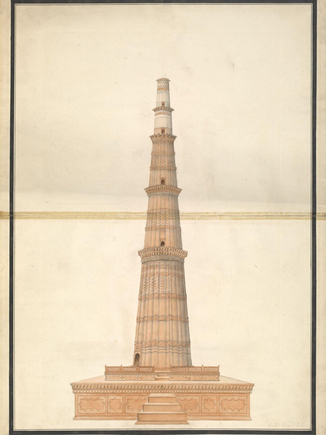 Unknown, Six drawings of Mughal architecture at Agra and Delhi.