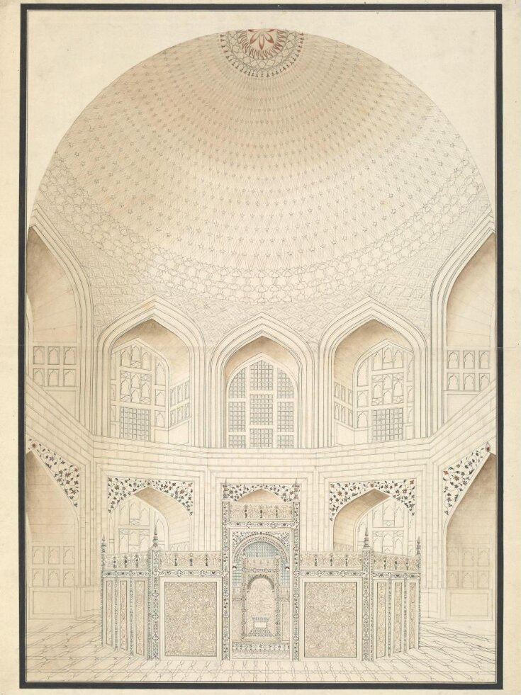 Six drawings of the Mughal architecture at Agra and Delhi. top image