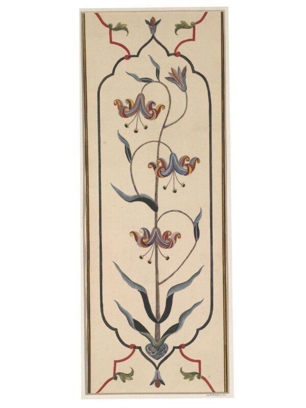 Six drawings of the cenotaph of Mumtaz Mahal, Taj Mahal, Agra, and details of the pietra-dura work.