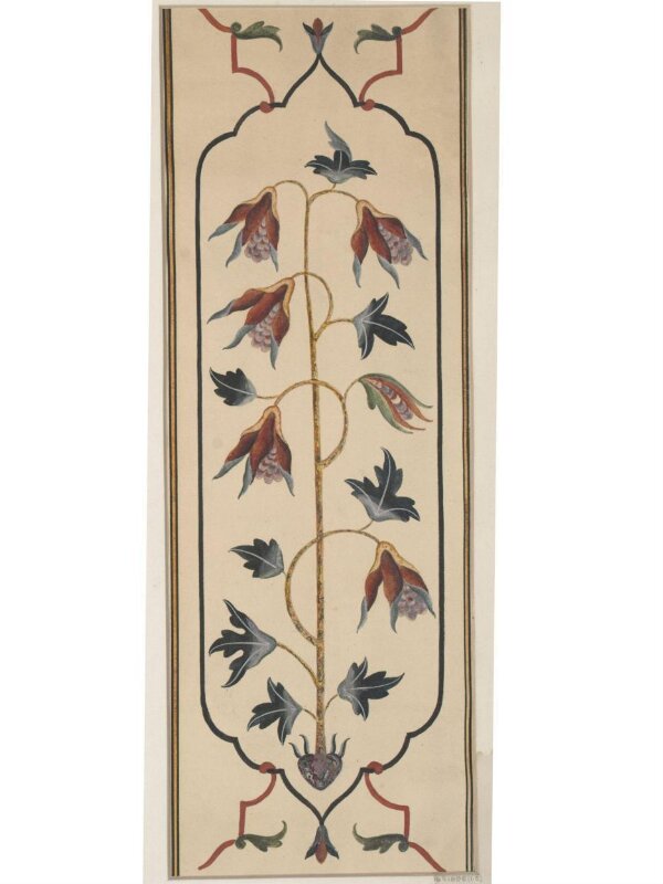 Six drawings of the cenotaph of Mumtaz Mahal, Taj Mahal, Agra, and details of the pietra-dura work.