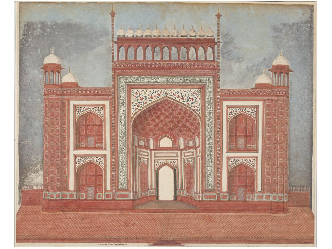 Unknown, Elevation of the great gateway of the garden court of the Taj Mahal.