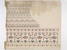 Fifteen drawings of Mughal architecture and ornamental detail on Mughal monuments at Agra. thumbnail 1