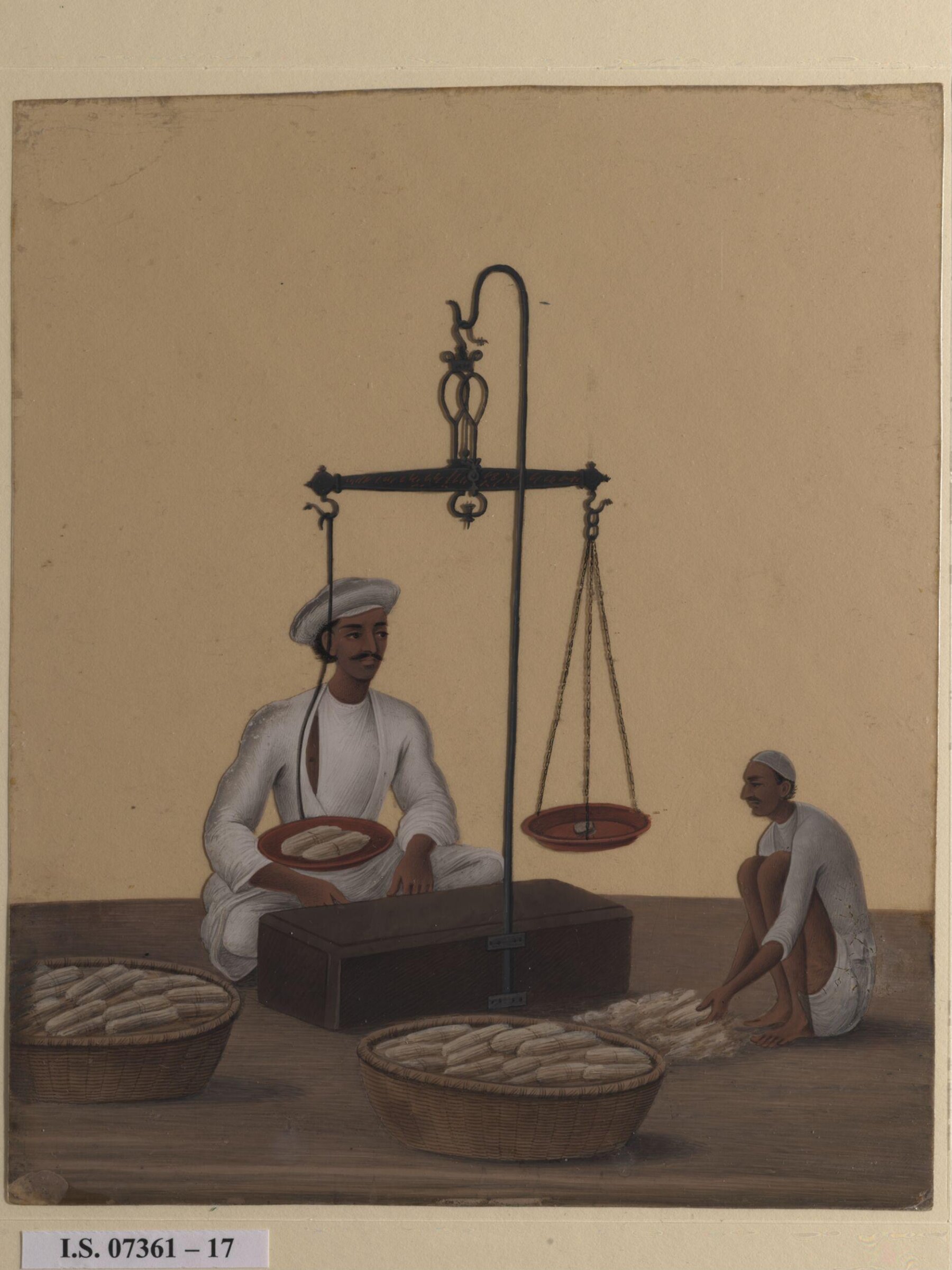 One of nineteen drawings illustrating processes in the manufacture of opium at the Opium Factory at Gulzarbagh, Patna, in Bihar., Shiva Lal, ca.1857
