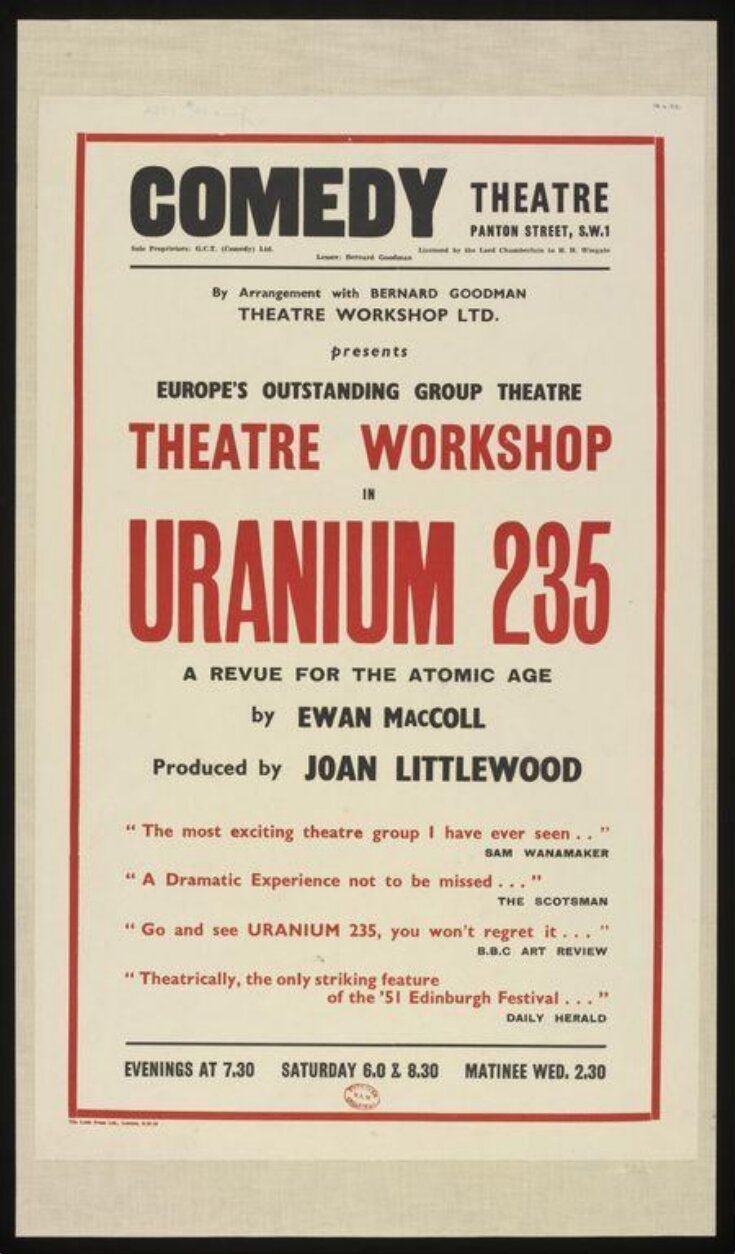Poster advertising Uranium 235 image
