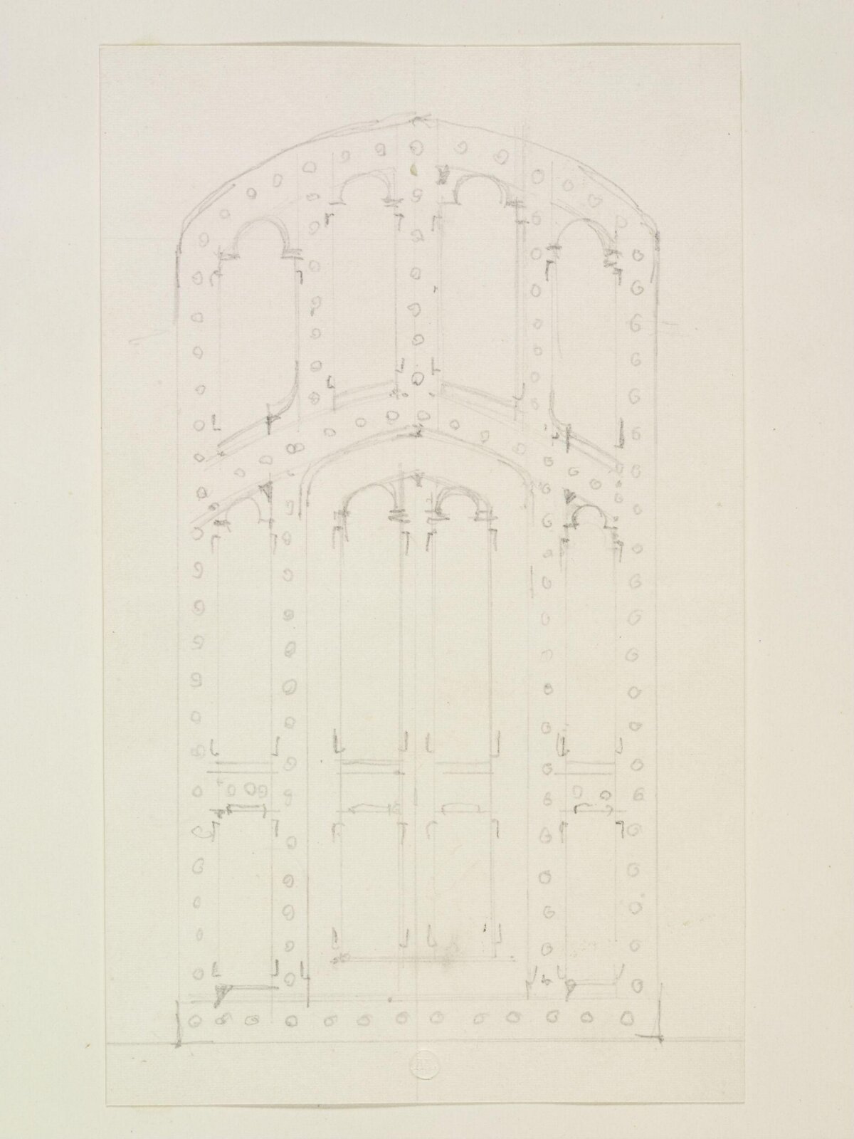 Drawing, Robert William Billings, mid 19th century