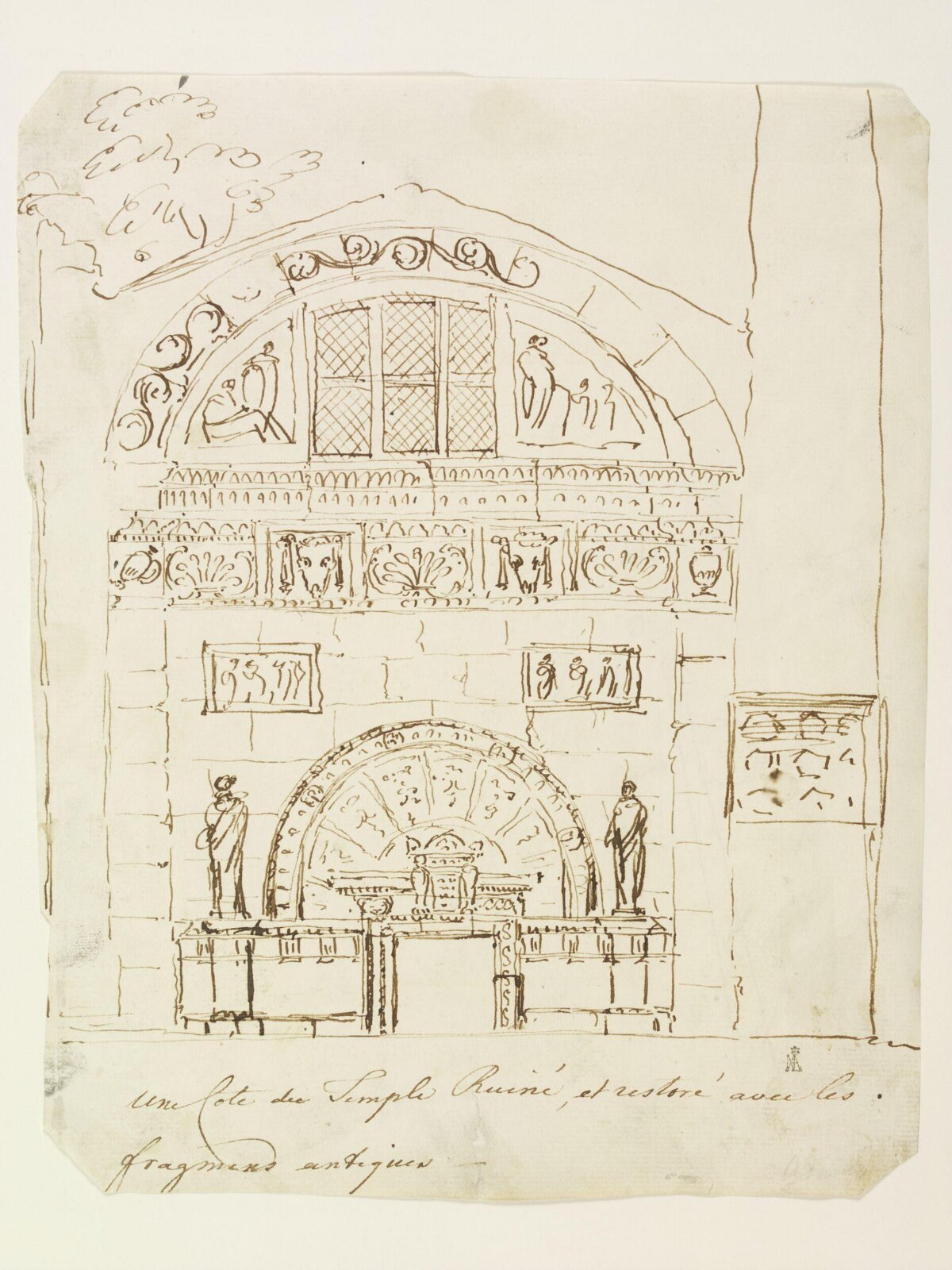 Drawing, Robert Adam, ca. 1757