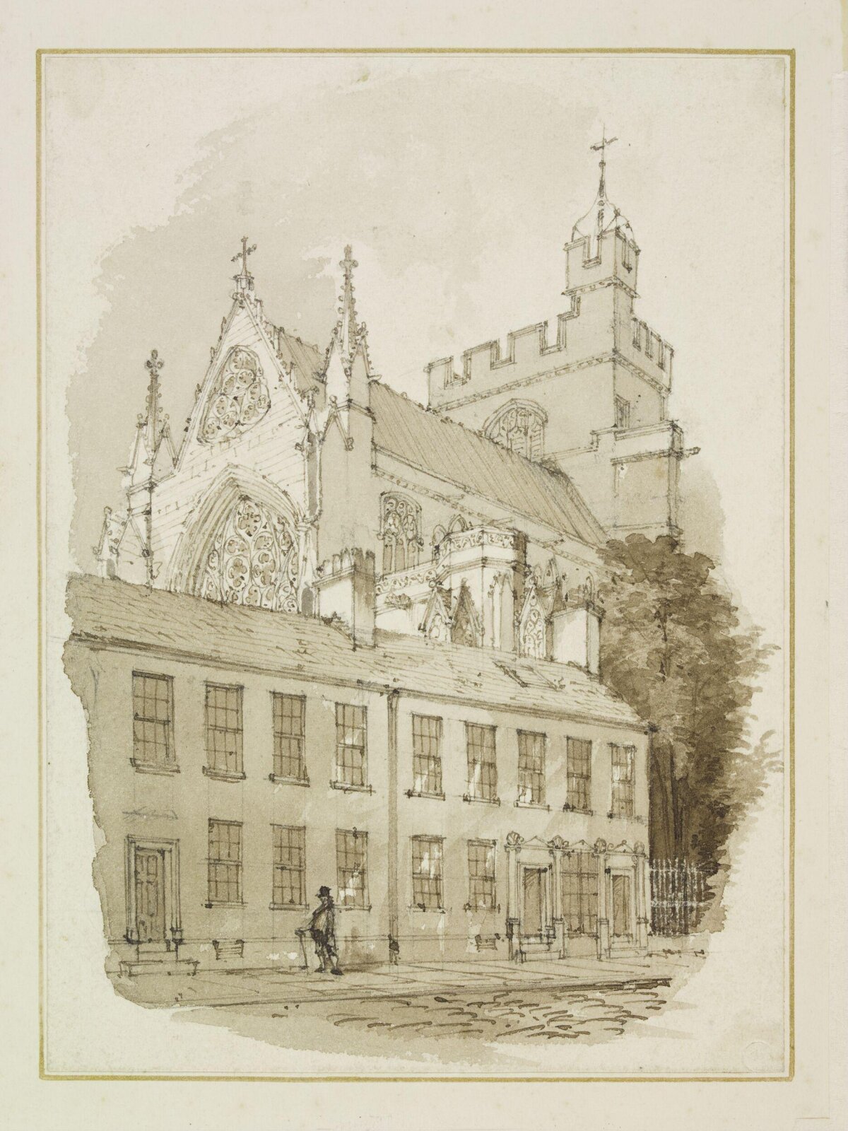 Drawing, Robert William Billings, mid 19th century
