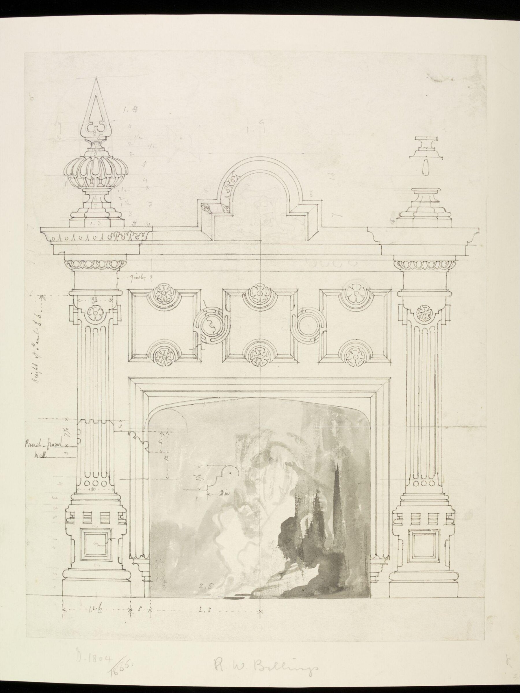 Drawing, Robert William Billings, mid 19th century