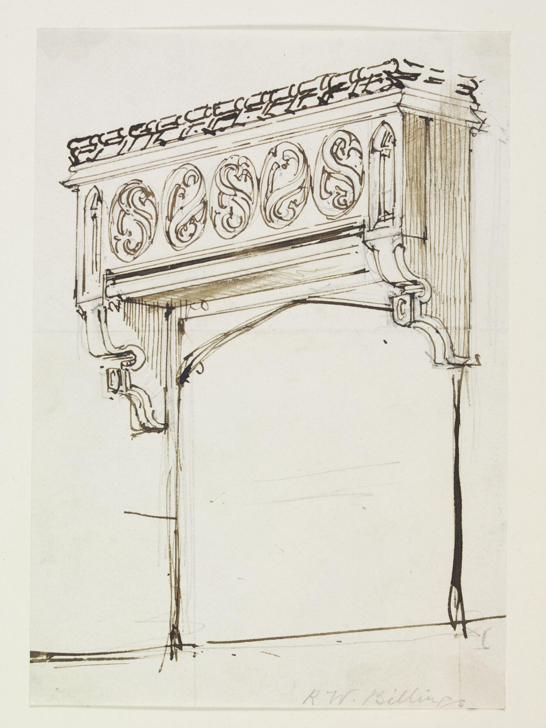 Drawing, Robert William Billings, mid 19th century