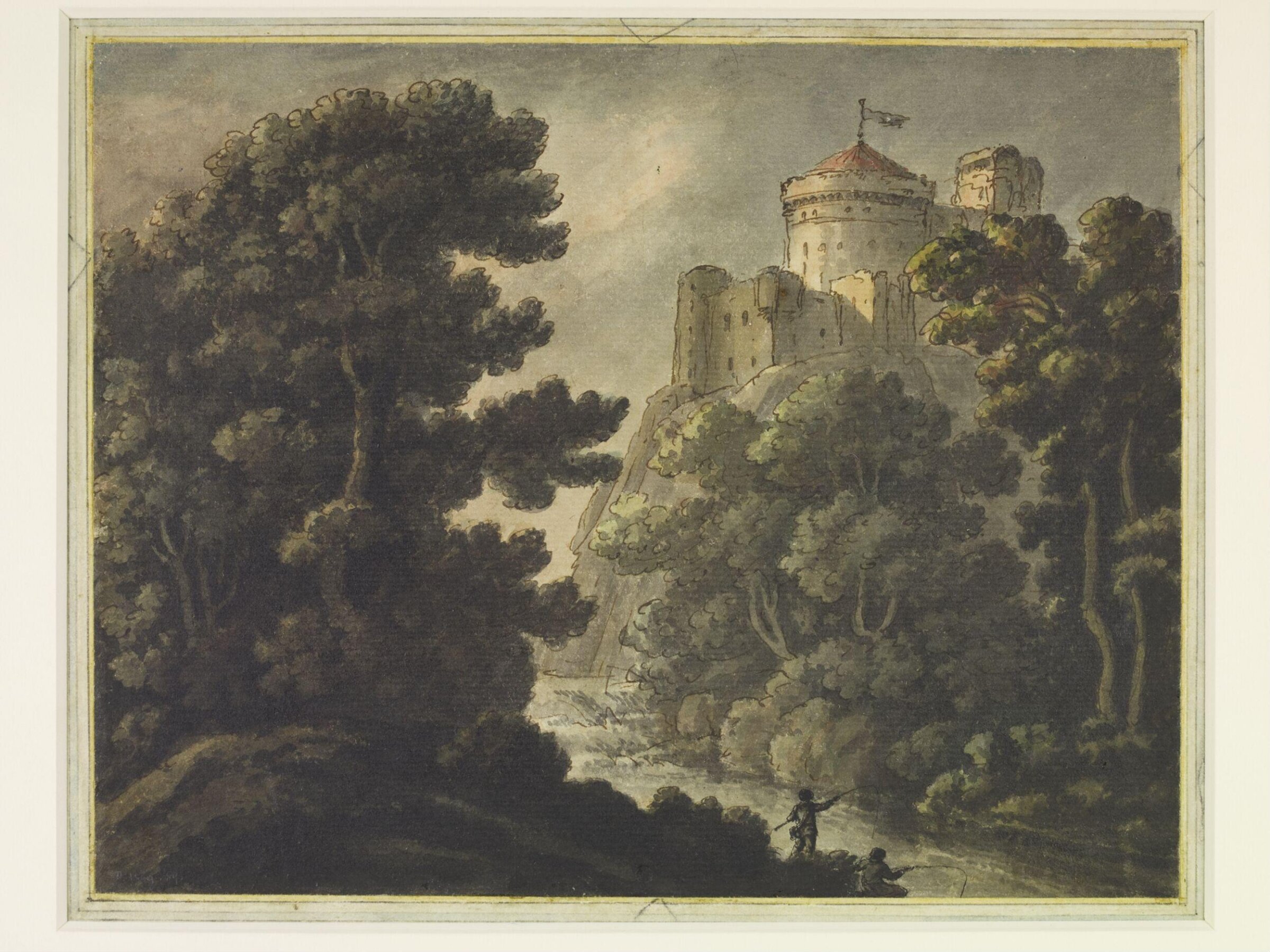 Landscape, with castle on a rock, Robert Adam, 18th century