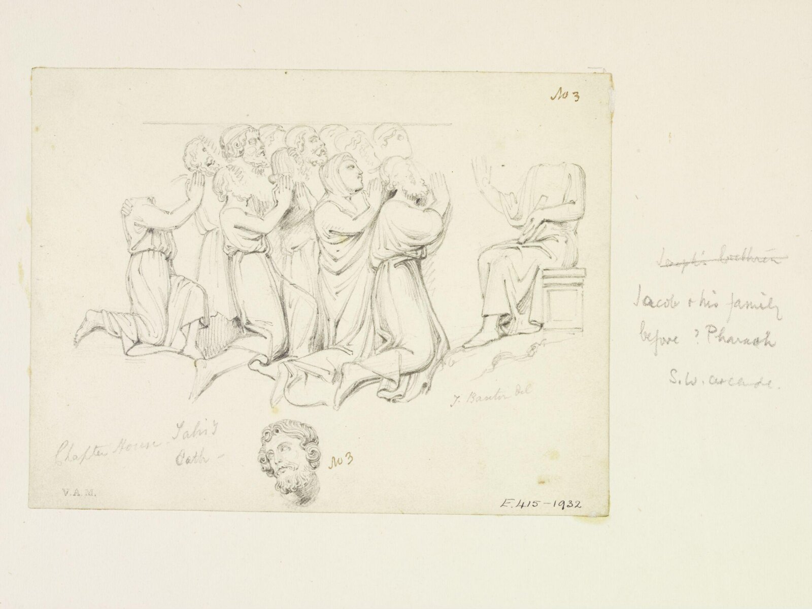 Drawing, Thomas Baxter, early 19th century