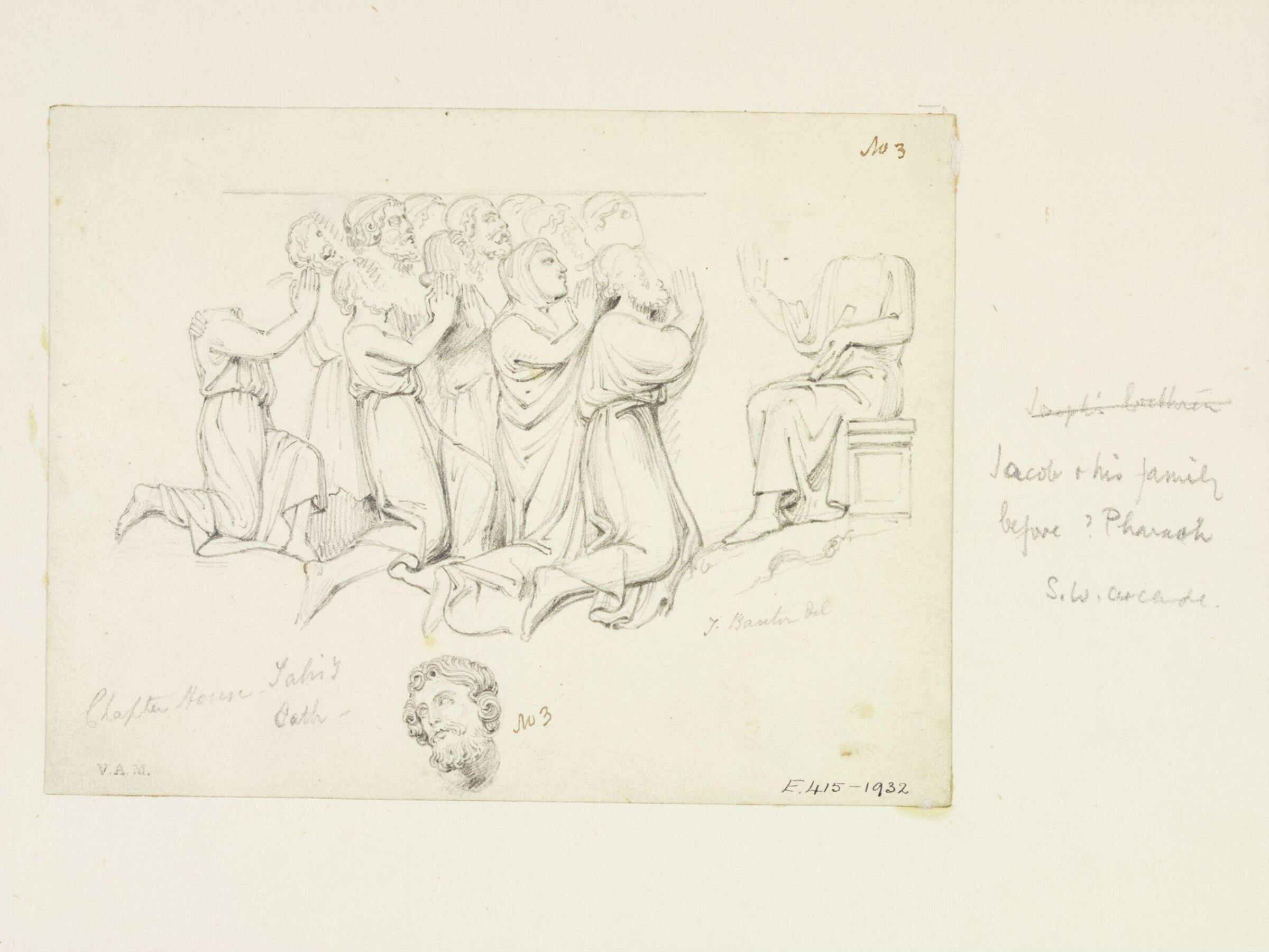 Drawing, Thomas Baxter, early 19th century