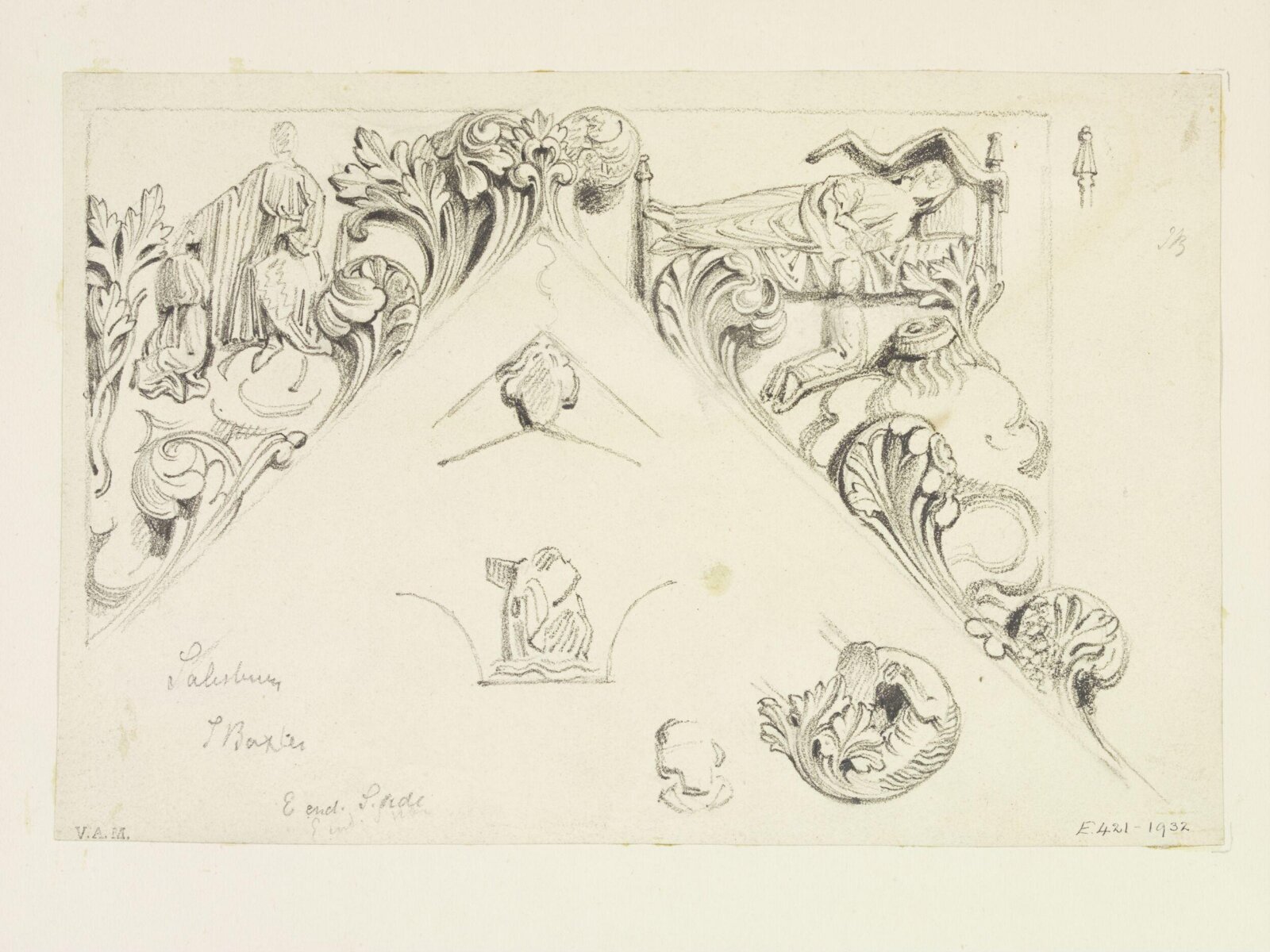 Drawing, Thomas Baxter, early 19th century