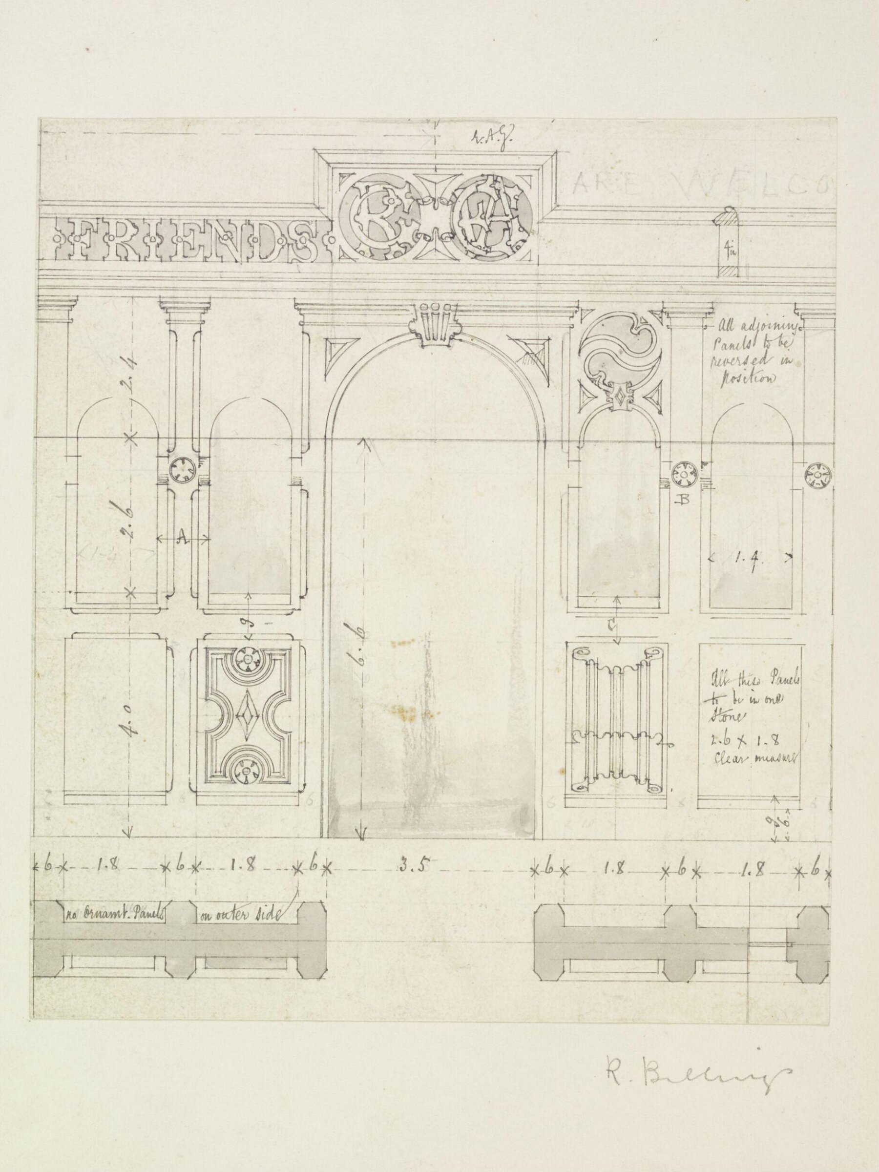 Drawing, Robert William Billings, mid 19th century