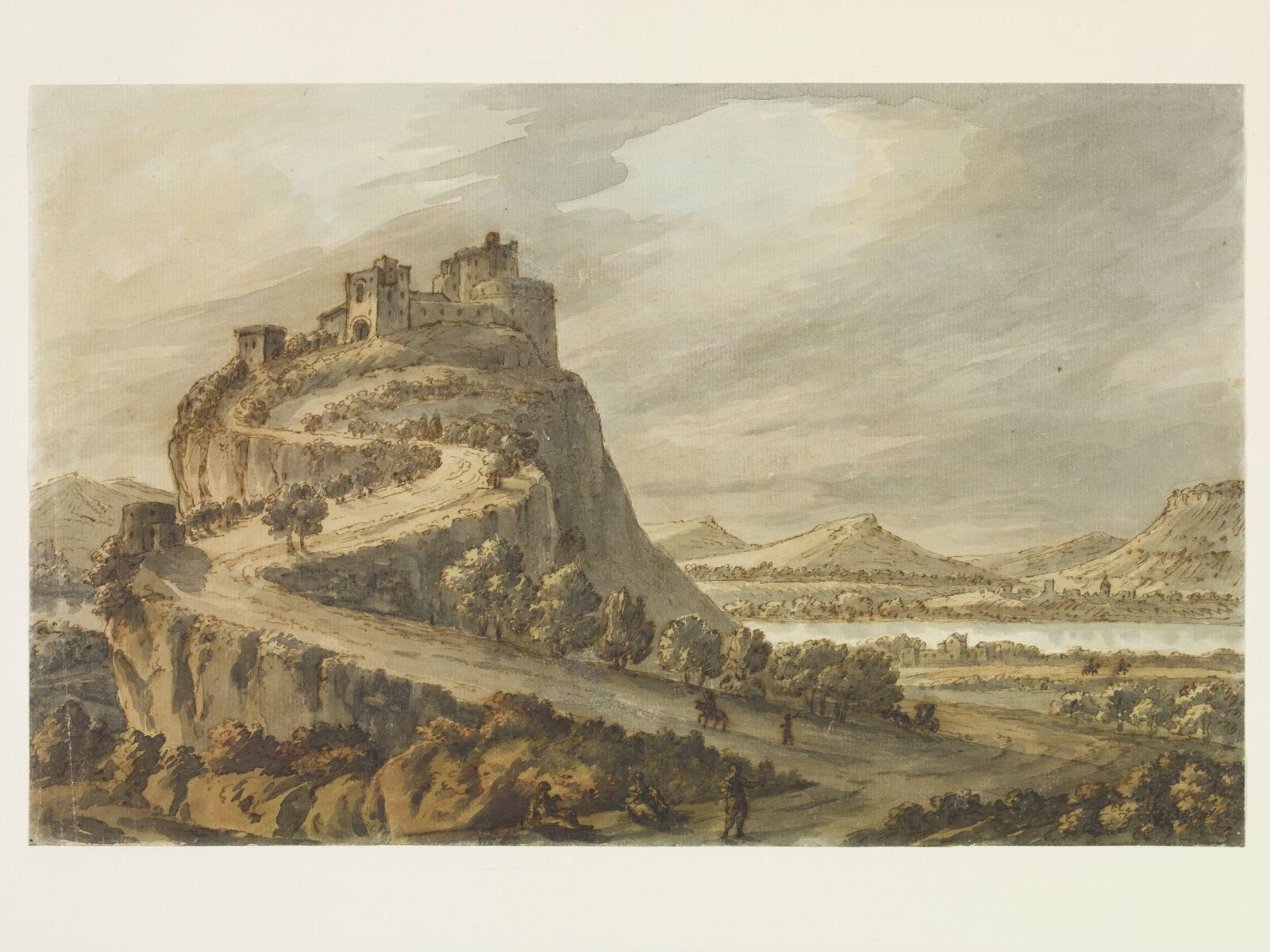 Rocky landscape with castle, Robert Adam, ca. 1750-92