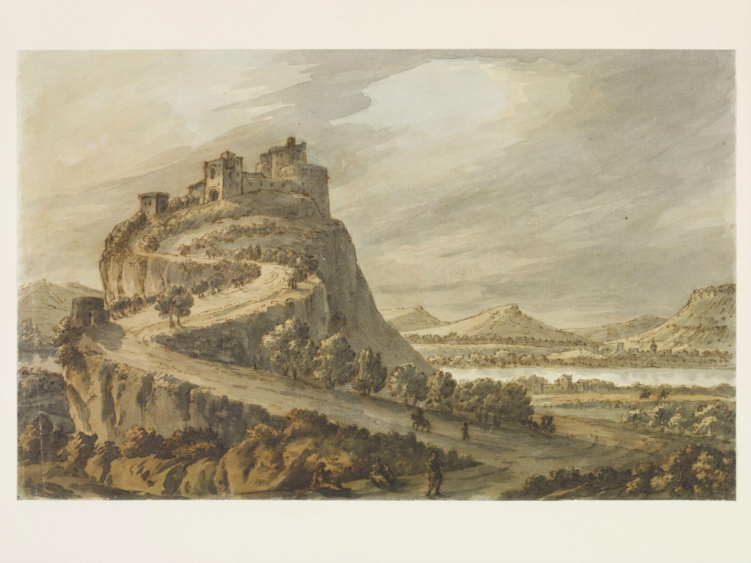 Rocky landscape with castle, Robert Adam, ca. 1750-92