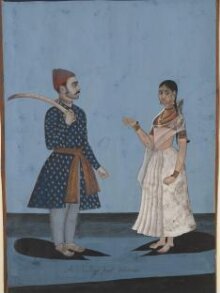 A Rajput warrior and his wife thumbnail 1