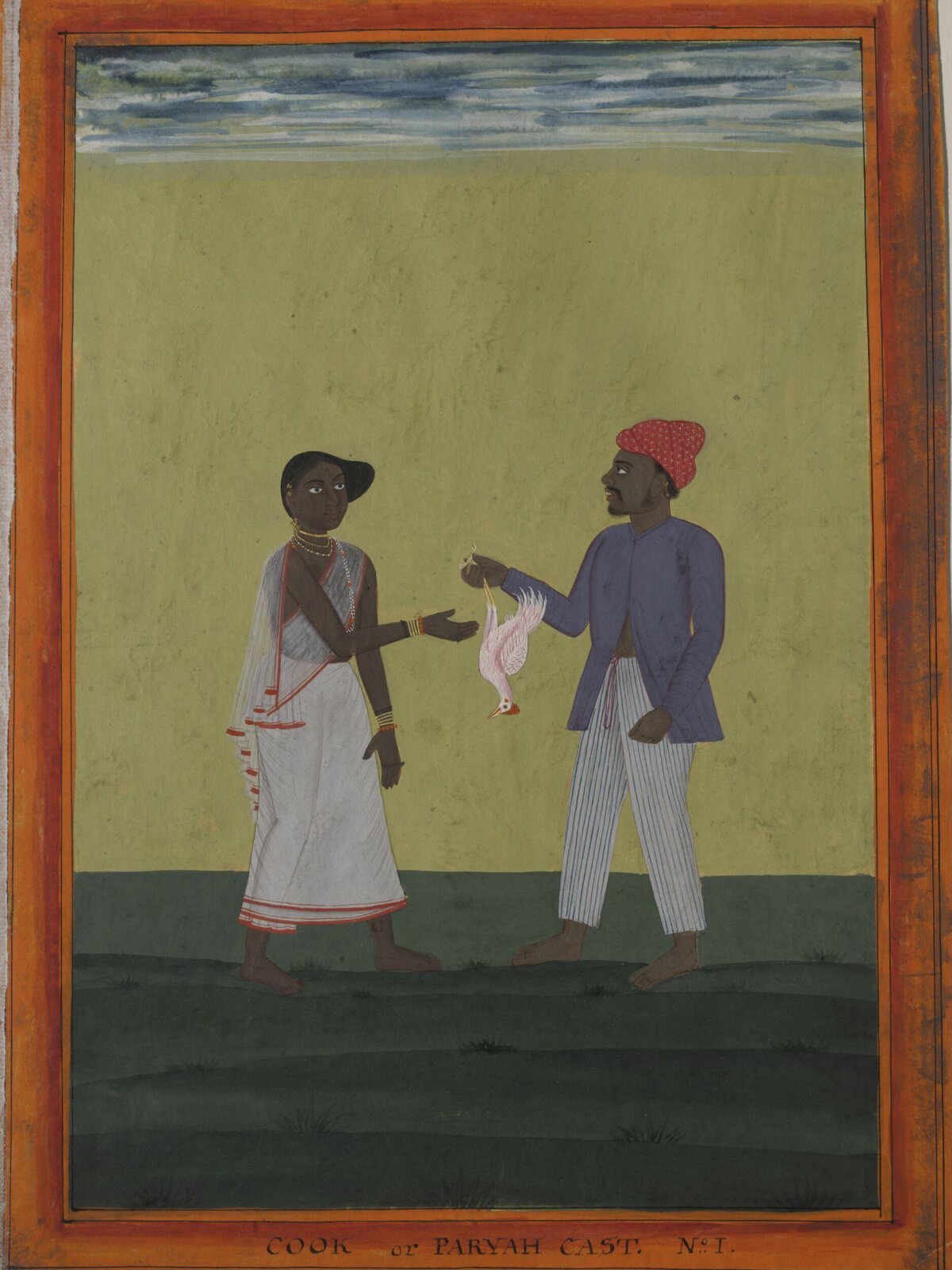 A cook holding a chicken, ca. 1770
