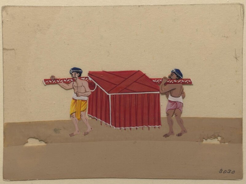 One of twelve drawings depicting methods of transport