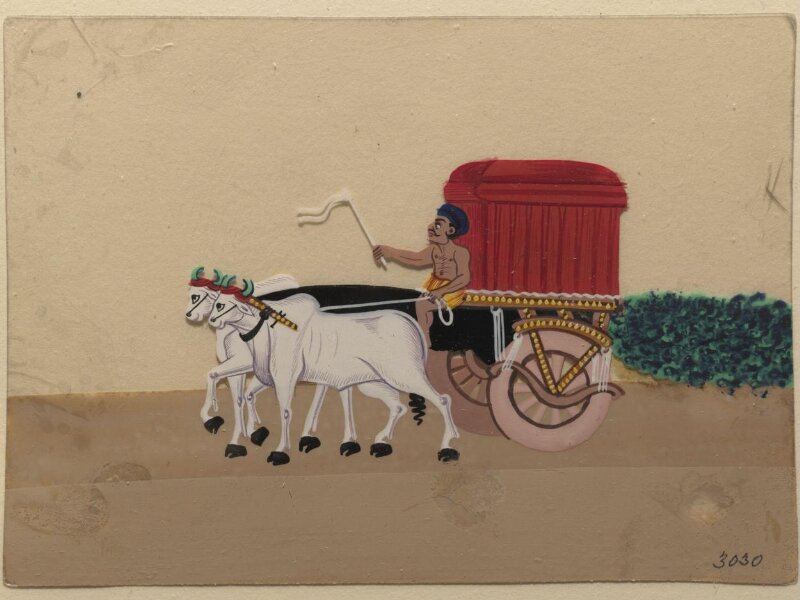 One of twelve drawings depicting methods of transport