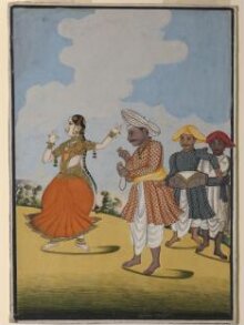 A dancing girl with three musicians thumbnail 1