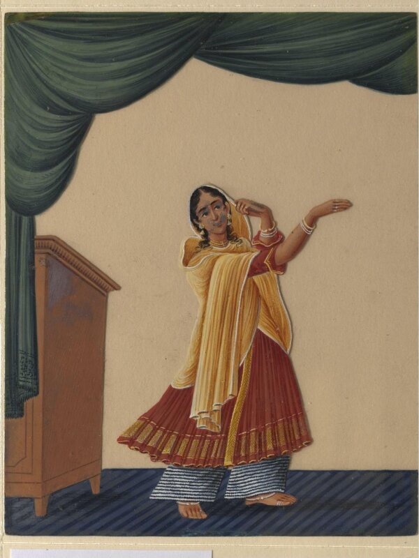 One of twelve drawings of musicians and dancing-girls.