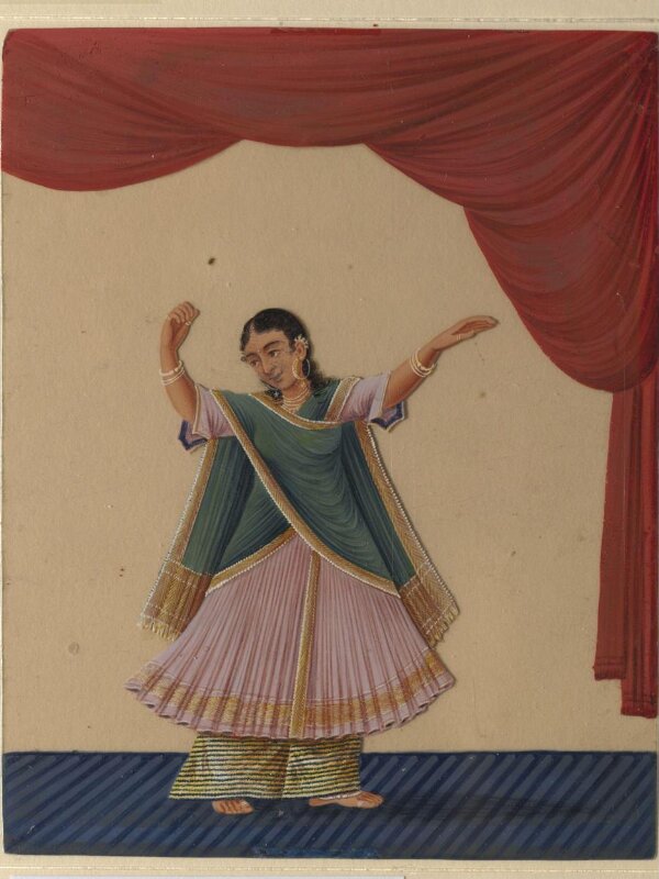 One of twelve drawings of musicians and dancing-girls.
