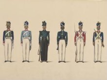 Six figures depicting military uniforms thumbnail 1