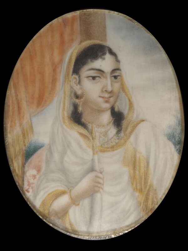 One of five paintings of Indian ladies.