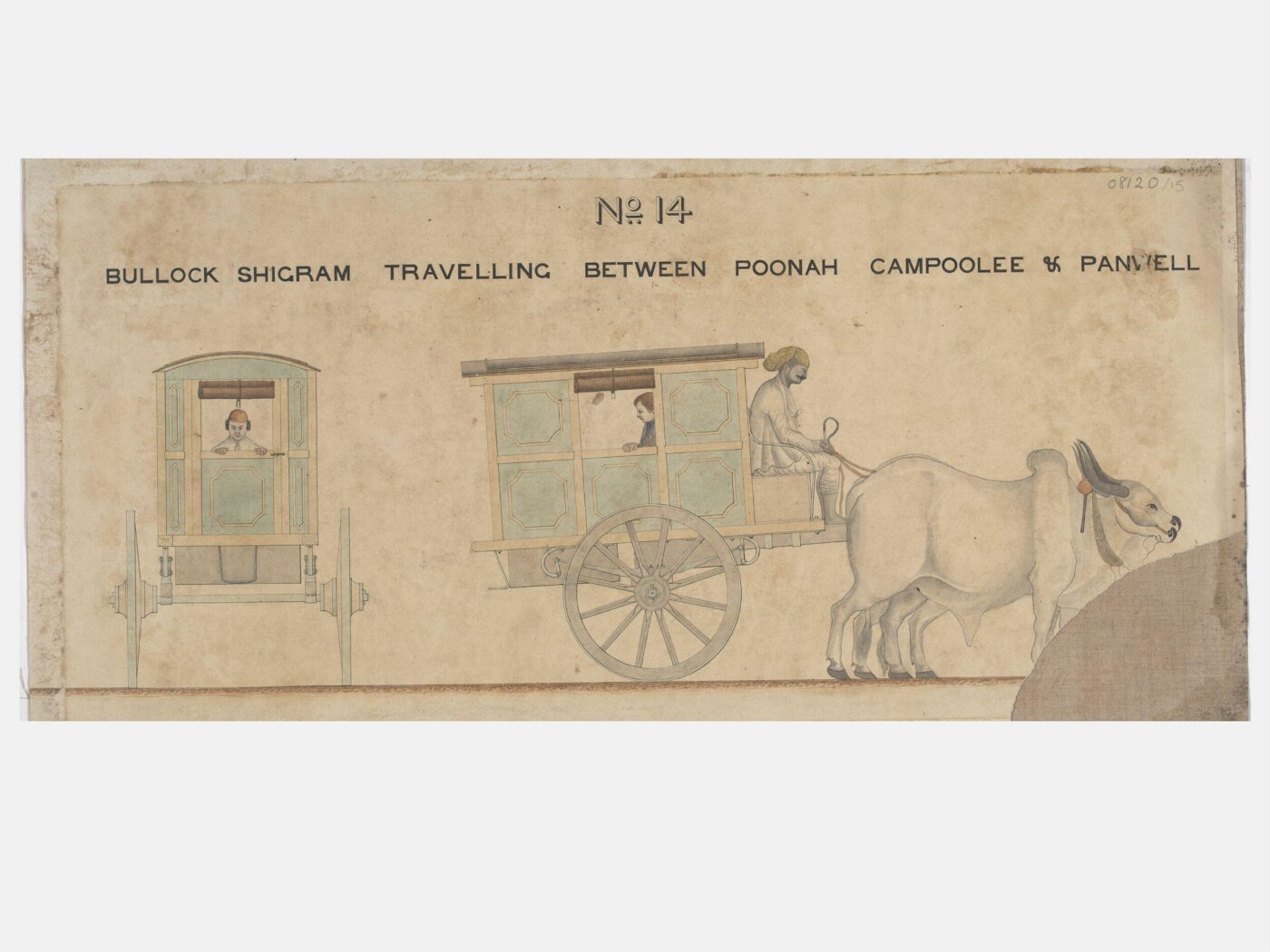 Unknown, One of twenty-one drawings of various types of indigenous conveyance in Poona showing side view and section.