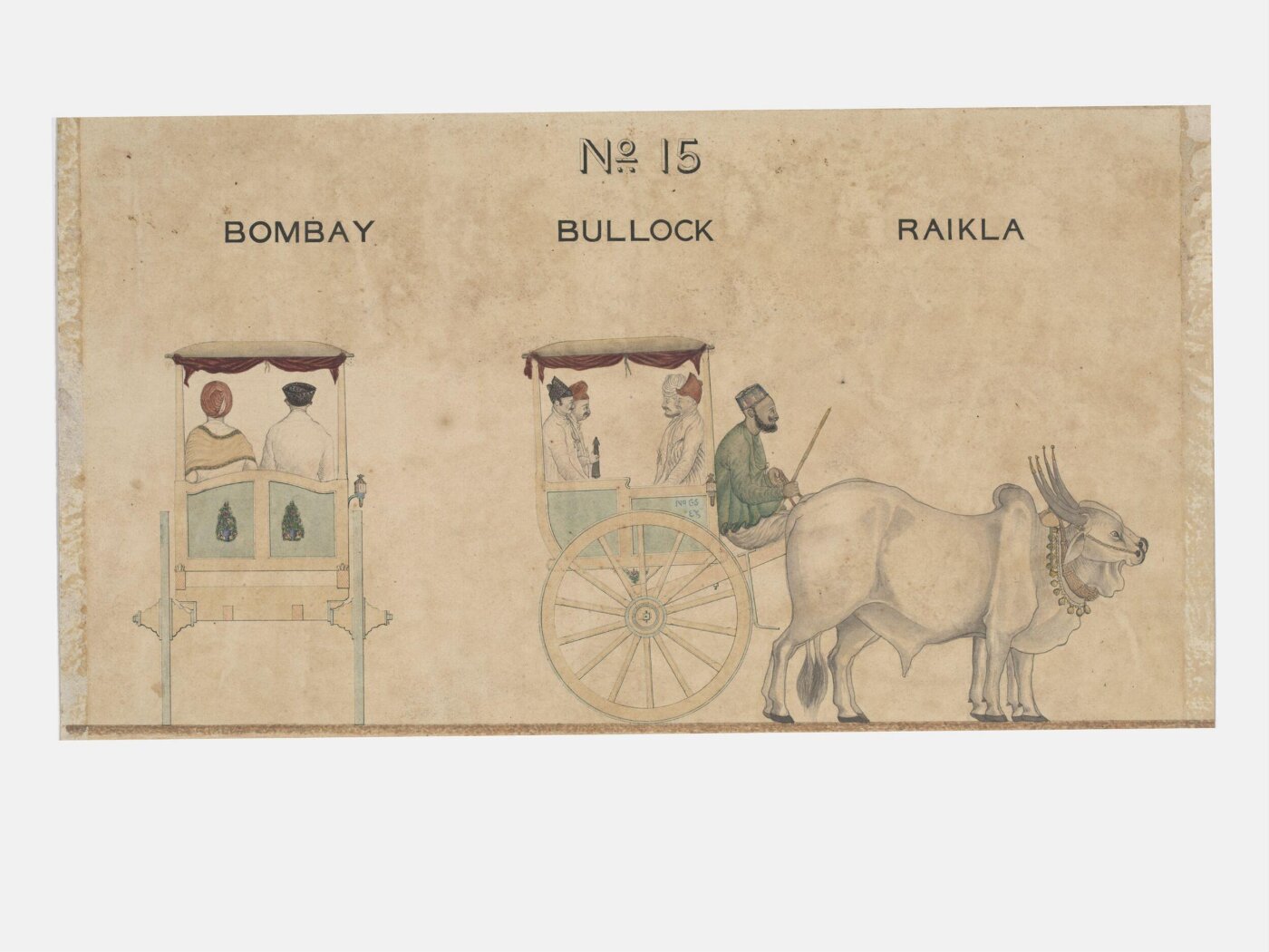 Unknown, One of twenty-one drawings of various types of indigenous conveyance in Poona showing side view and section.