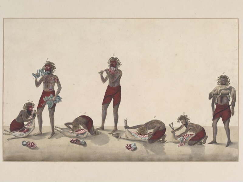 The Sheep-eater exhibiting his powers at Fategarh in Uttar Pradesh on 3 March 1796