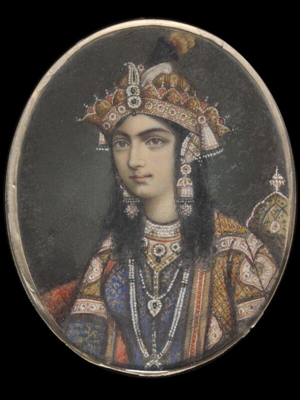One of eleven bust portraits depicting Mughal ladies and princesses.
