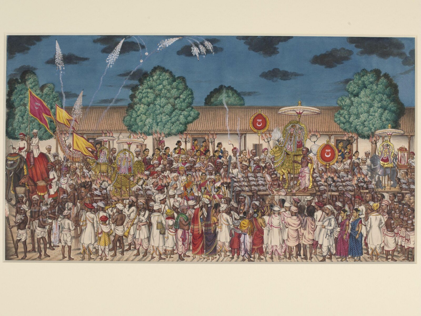 Shaivite procession at night, ca. 1830