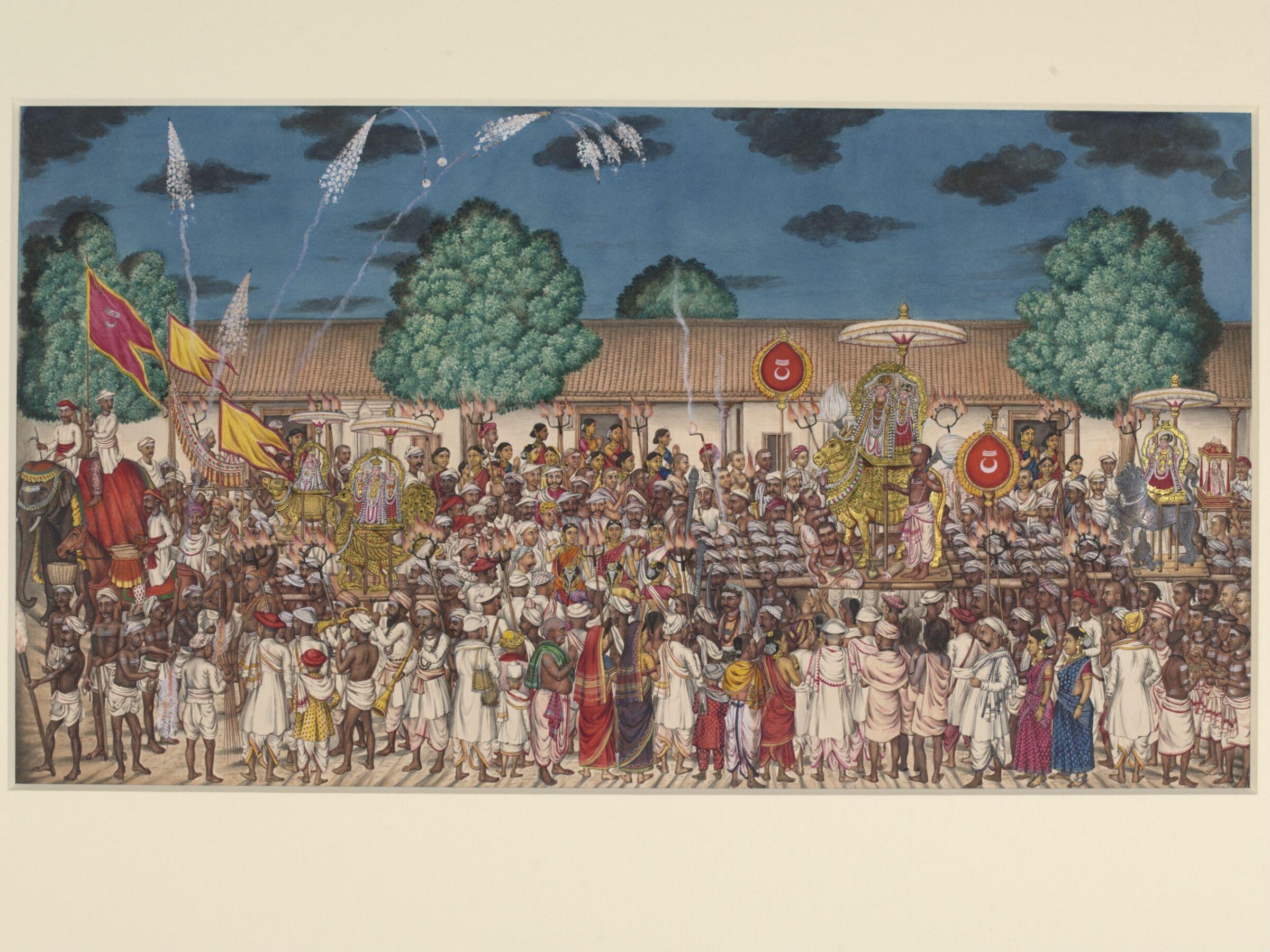 Shaivite procession at night, ca. 1830