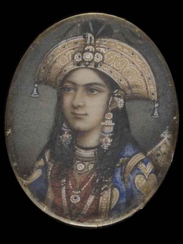 One of eleven bust portraits depicting Mughal ladies and princesses.