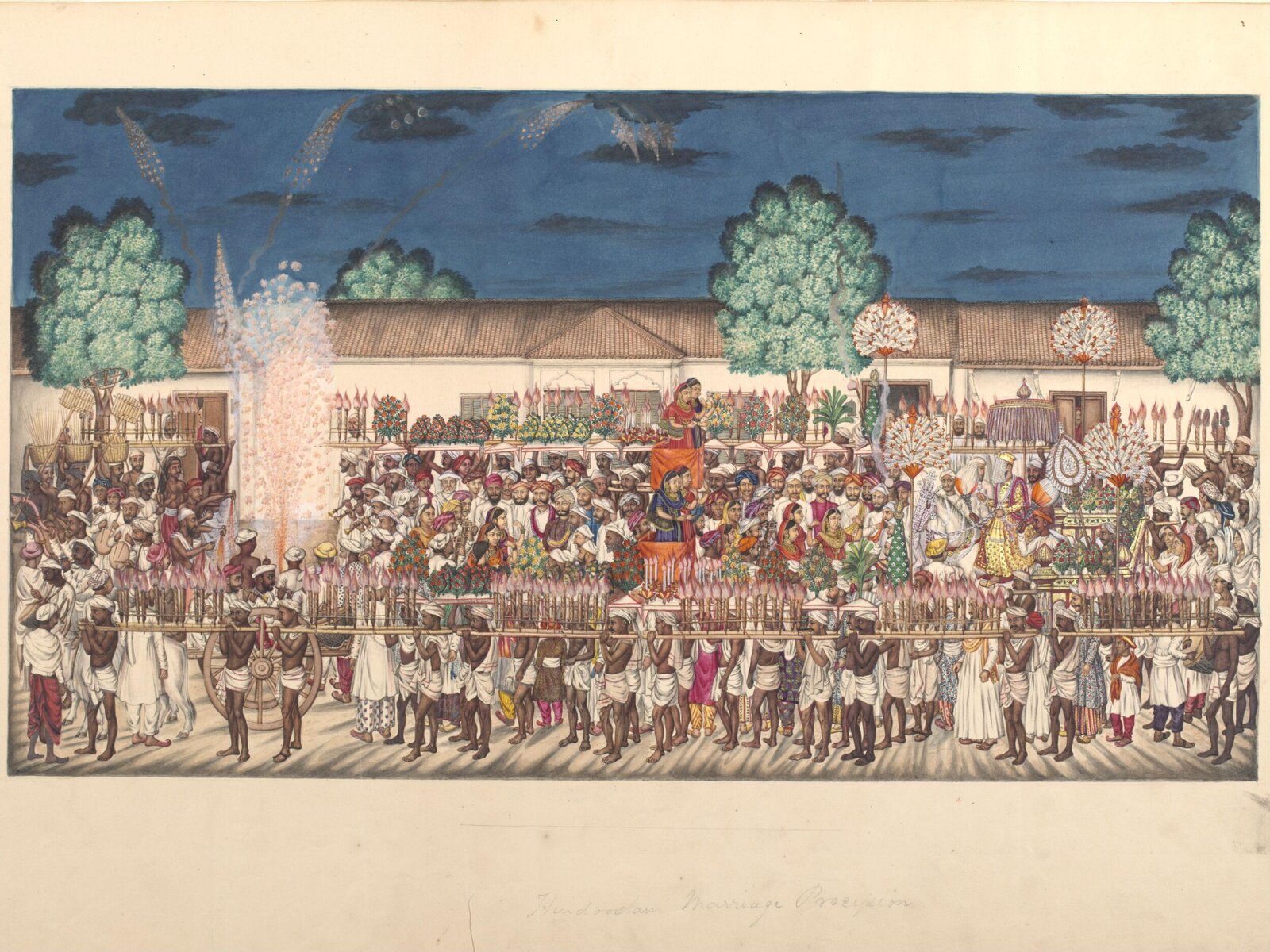 Northern Indian marriage procession, ca. 1830