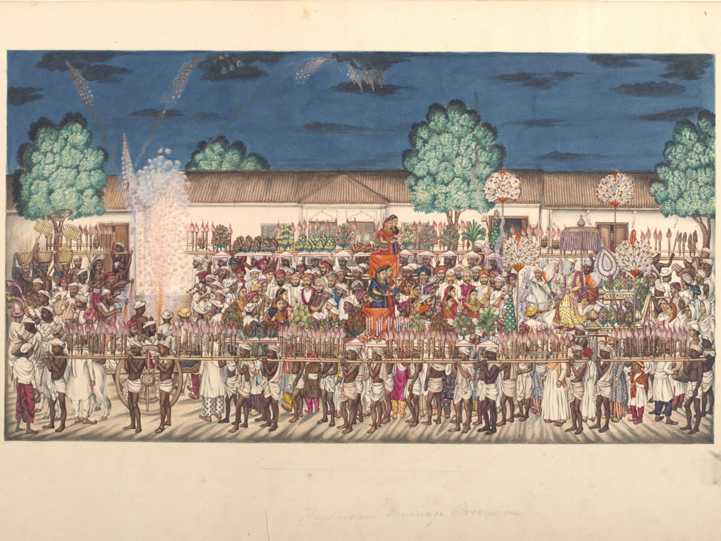 Northern Indian marriage procession, ca. 1830