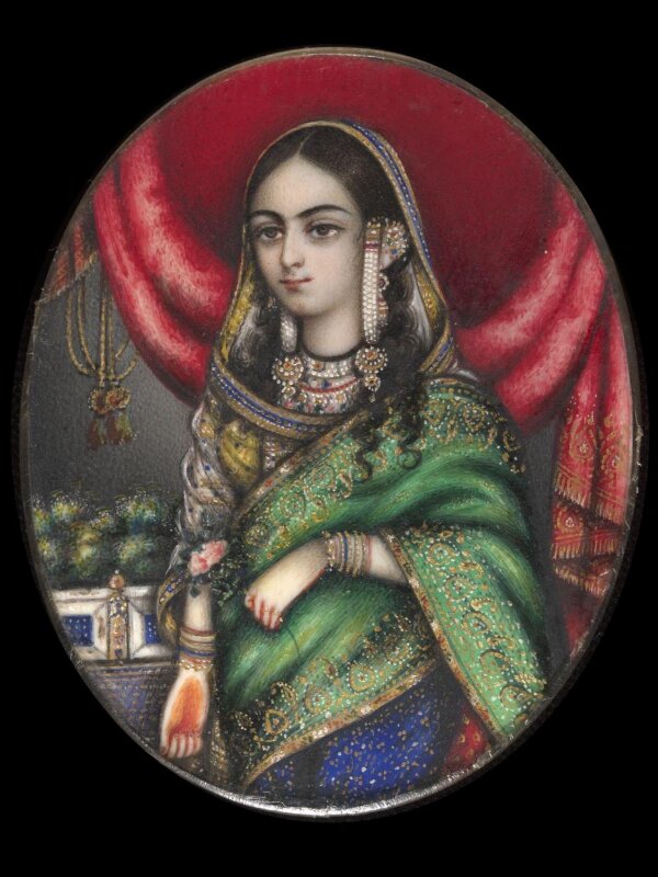 One of eleven bust portraits depicting Mughal ladies and princesses