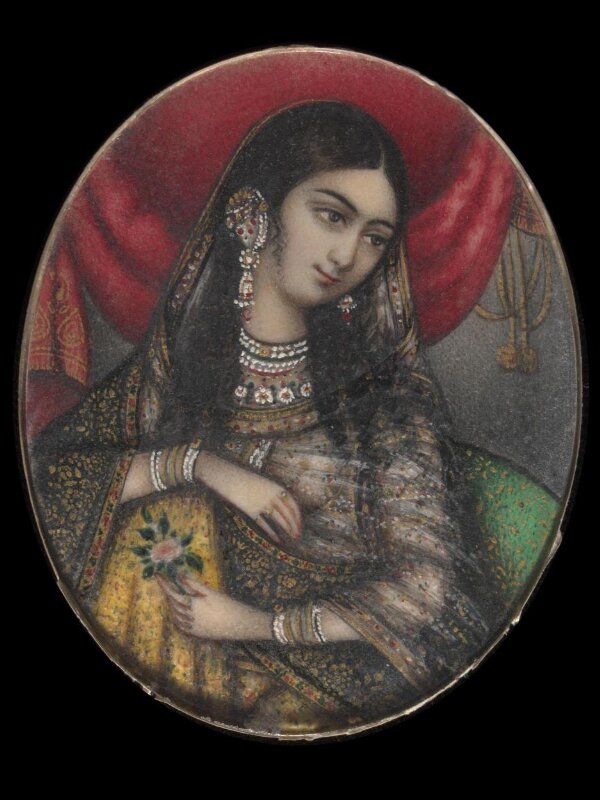One of eleven bust portraits depicting Mughal ladies and princesses.