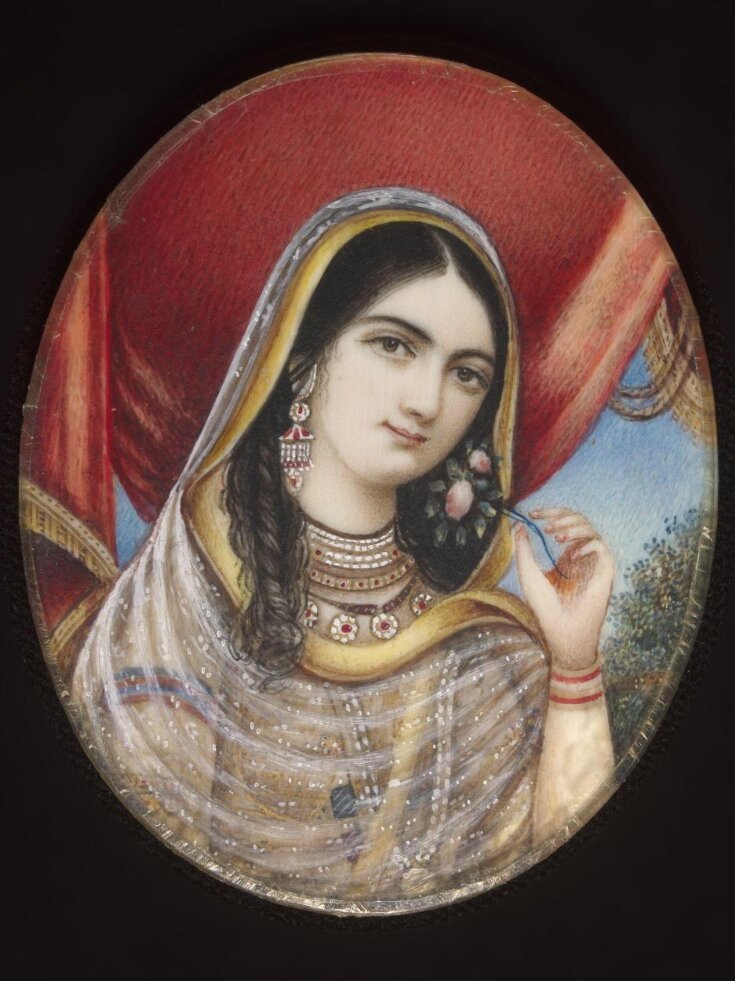 One of eleven bust portraits depicting Mughal ladies and princesses. top image