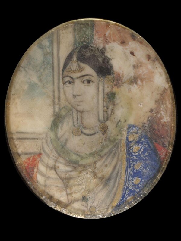 One of eleven bust portraits depicting Mughal ladies and princesses.