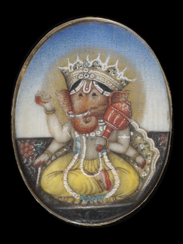 One of nine paintings depicting Hindu deities.