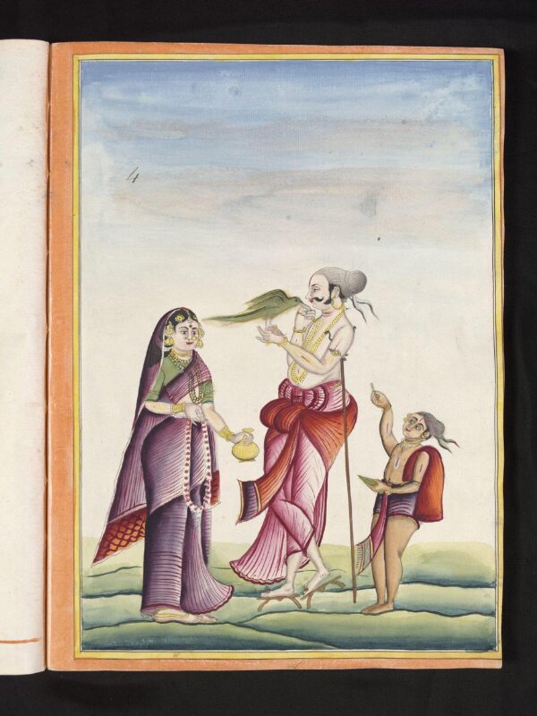 A man of 'Rajah' caste with his wife and boy