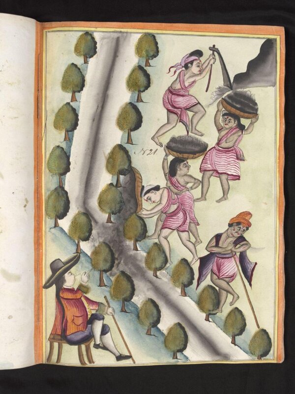 Men and women digging a tank