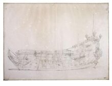 Hull of the Dutch Ship Vrijheid; Broadside View thumbnail 1