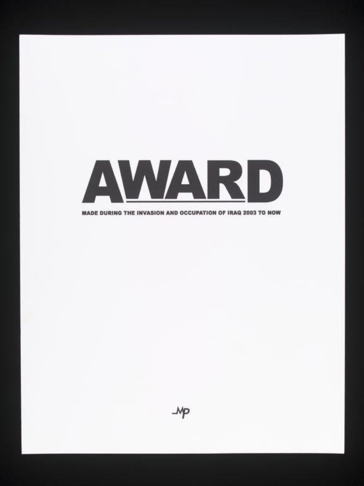 Award. Made During the Invasion and Occupation of Iraq 2003 to Now. image