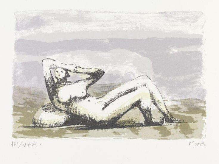 Reclining figure with stormy sky top image