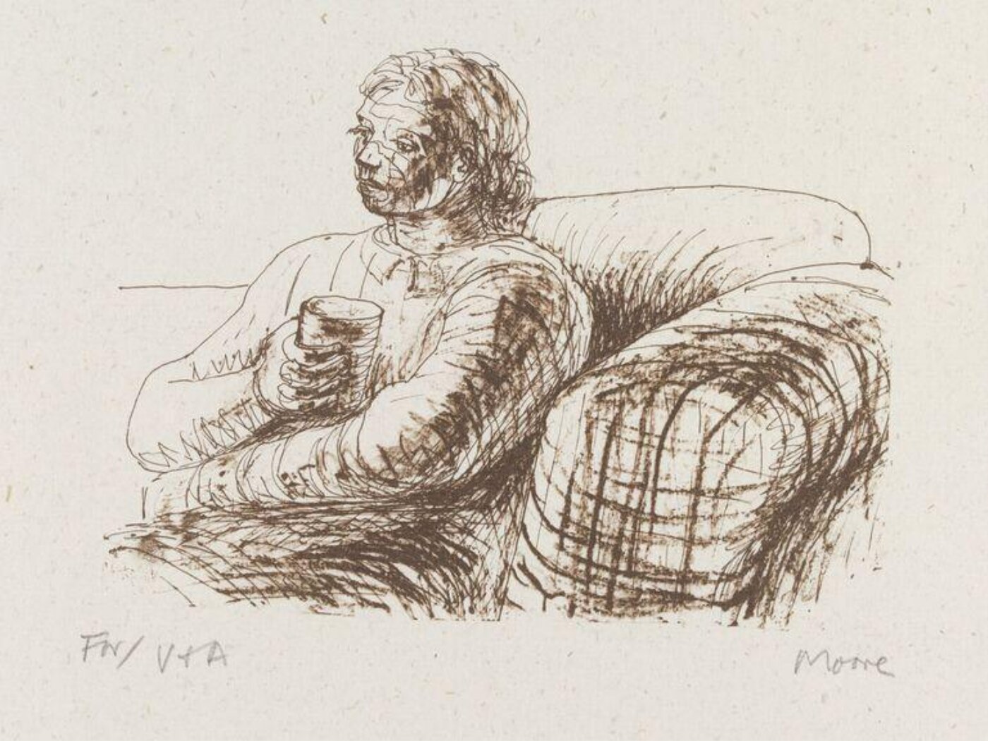 Henry Moore, Seated Figure Holding Glass
