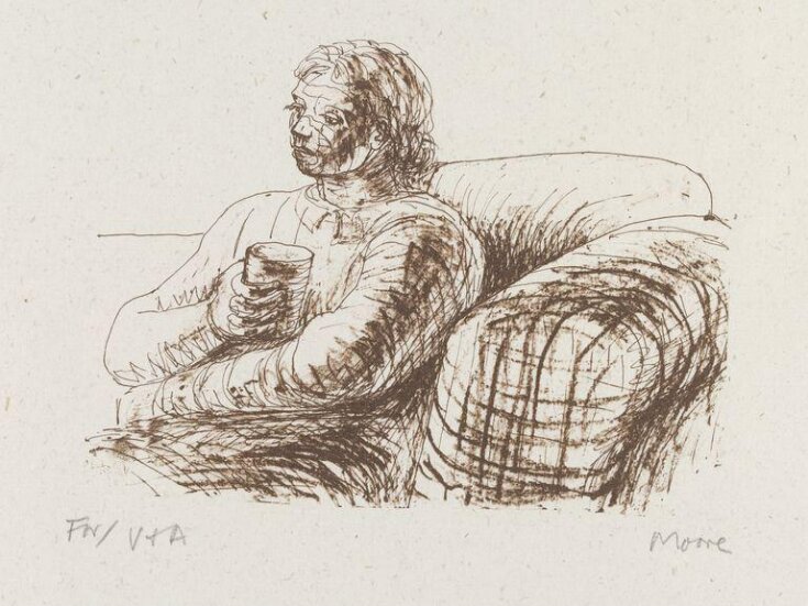 Seated Figure Holding Glass top image